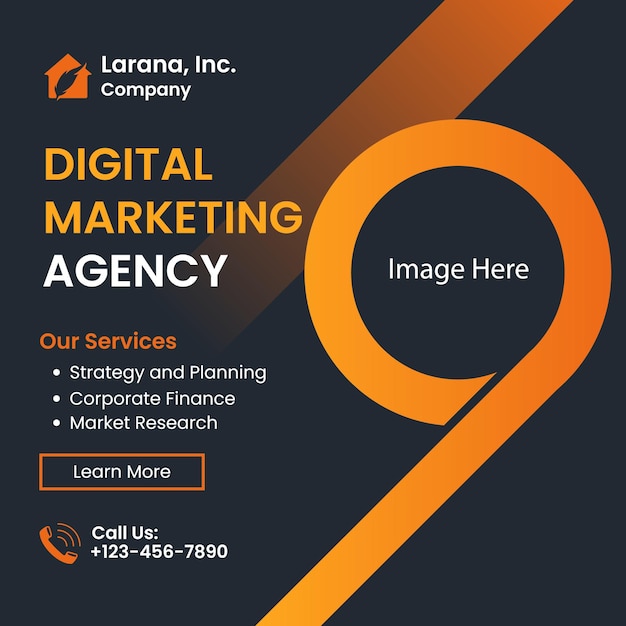 Free vector orange and black marketing consultancy