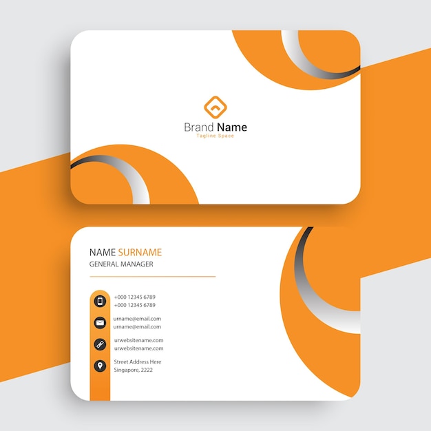 Vector free vector orange elegant professional business card design