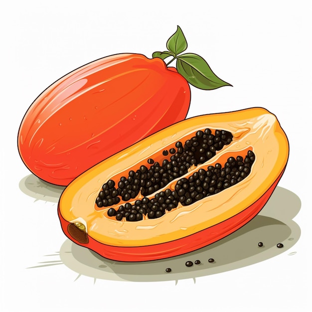 Free vector papaya vector painting isolated