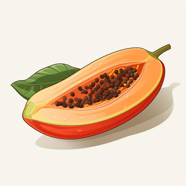 Pittura vettoriale di papaya vettoriale libera isolata.