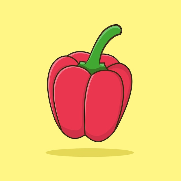 Vettore gratuito paprika vegetale cartone animato icona vettoriale illustrazione icona vegetale concetto isolato