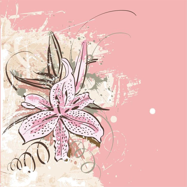 Free vector pink flower frame background