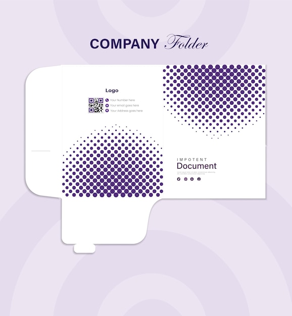 Vector free vector presentation folder template for corporate office