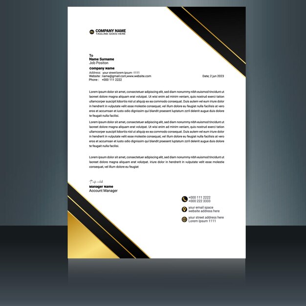 Vector free vector professional creative letterhead template design for your businessletterhead design