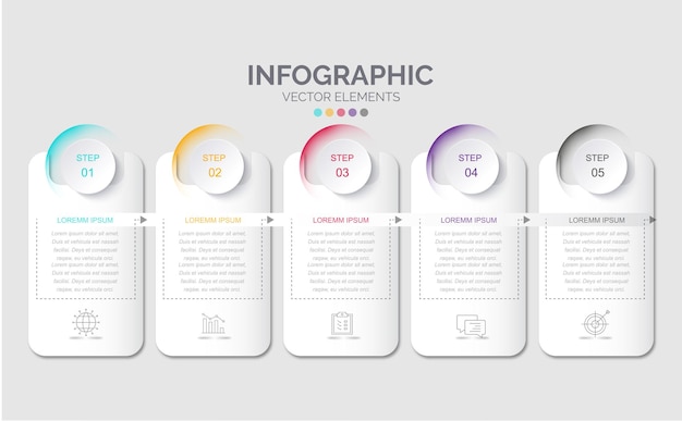 Free vector professional steps infographic