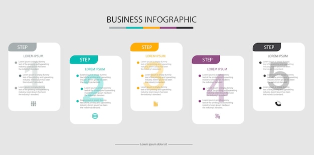 無料ベクター プロフェッショナル ステップ インフォ グラフィック