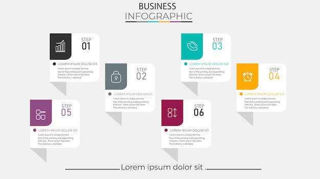 無料ベクター プロフェッショナル ステップ インフォ グラフィック