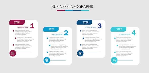 Free vector professional steps infographic