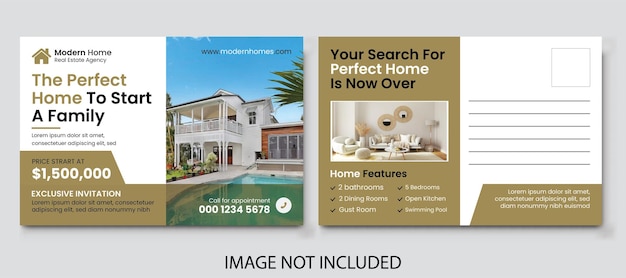 Free vector professional your real estate postcard design template