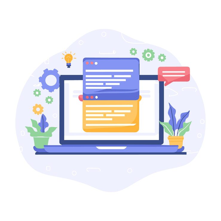 Vector free vector programmer working on web development code web programming internet intelligent