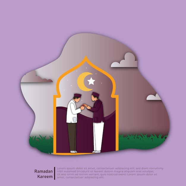 Free vector purple Islamic