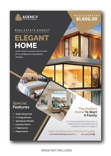 Free vector real estate flyer vertical