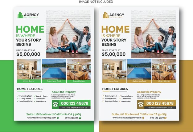 Free vector real estate flyer vertical