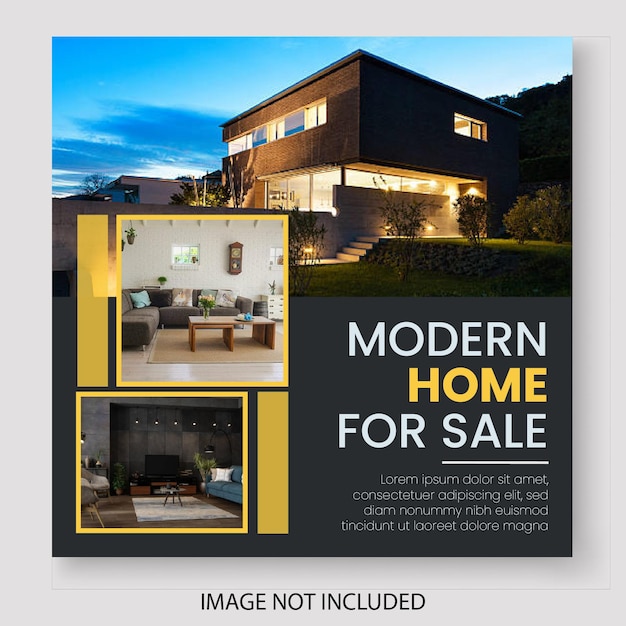 Vector free vector real estate house property instagram post or square web banner template