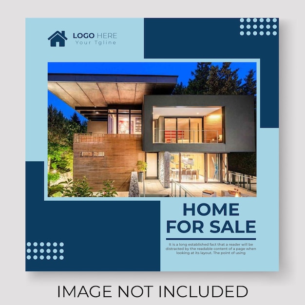 Free vector real estate house property instagram post or square web banner template