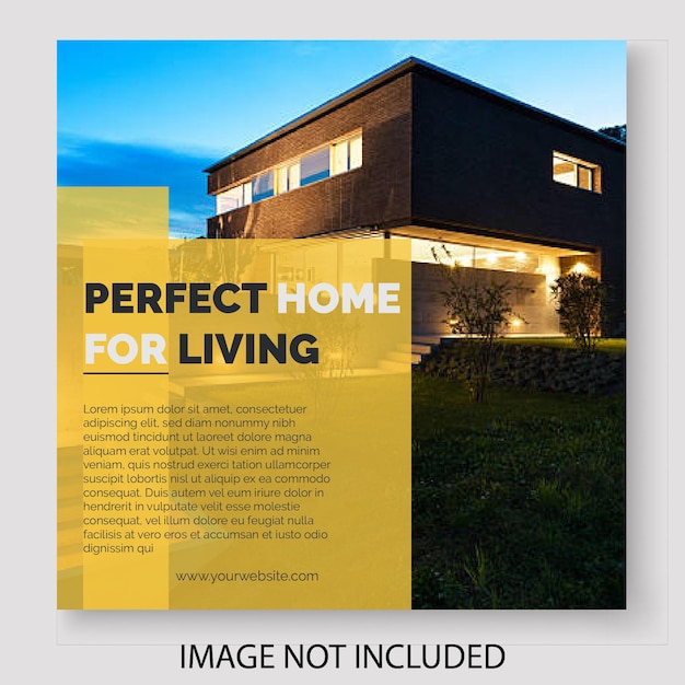 Vector free vector real estate house property instagram post or square web banner template