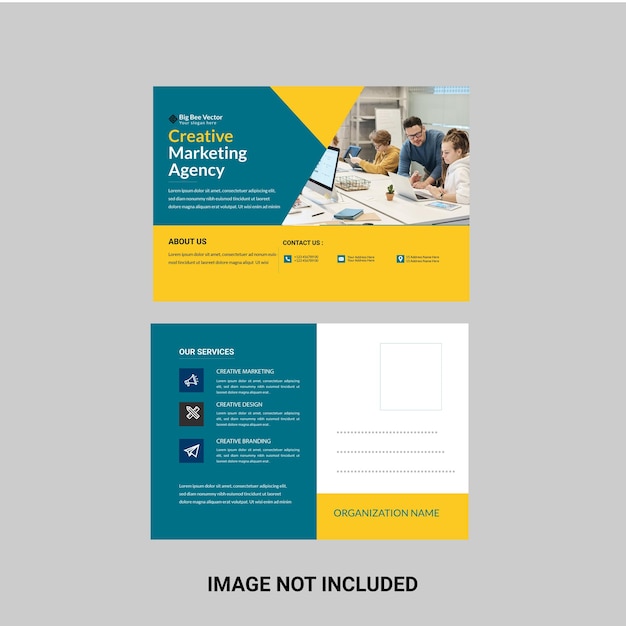 free vector real estate postcard template