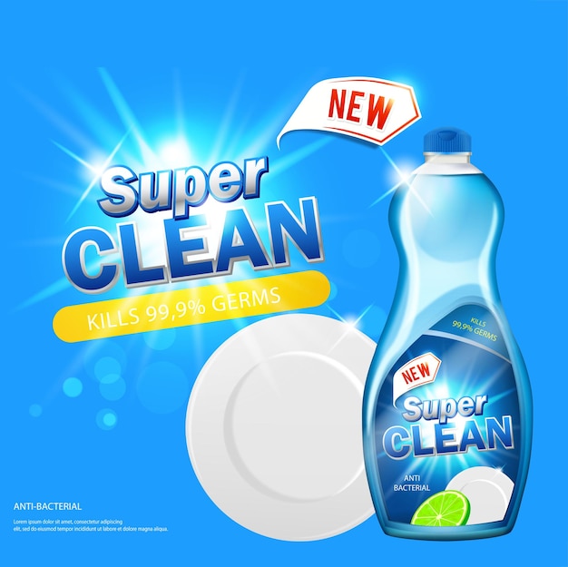 Vector free vector realistic cleaning products ad