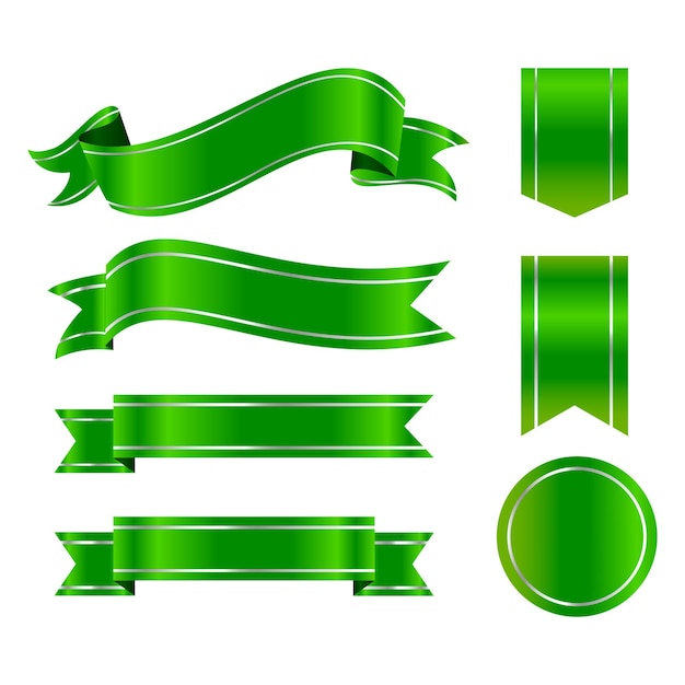 Free vector realistic green ribbons