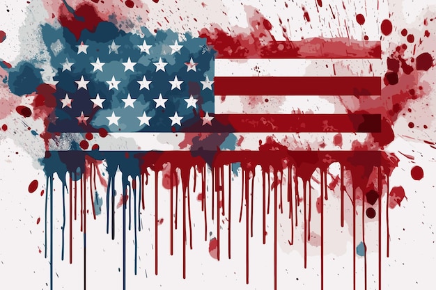 Free vector realistic grunge american flag