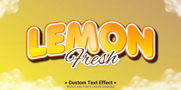 Free vector realistic lemon text effect