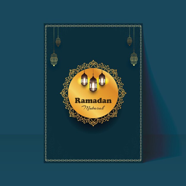 Vector free vector realistic ramadan kareem flyer design template