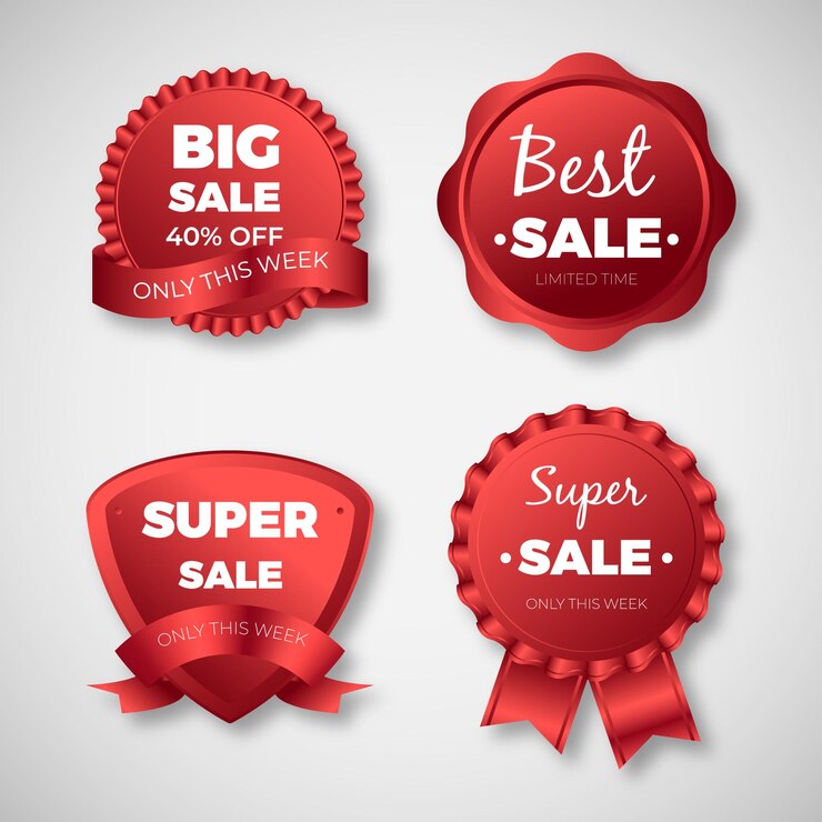 Free vector realistic sales label collection