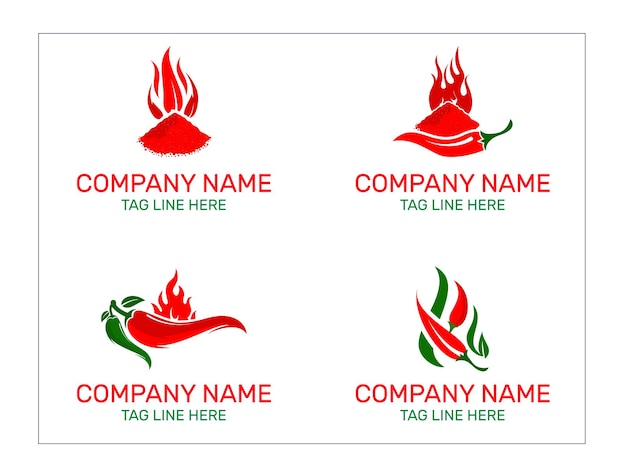 Vector free vector red hot chili pepper logo design or vector fire with chili logo