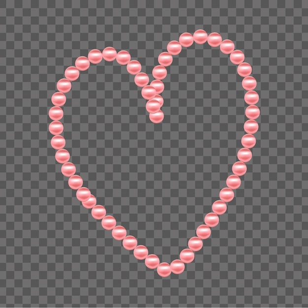 Free vector red satin pearl heart