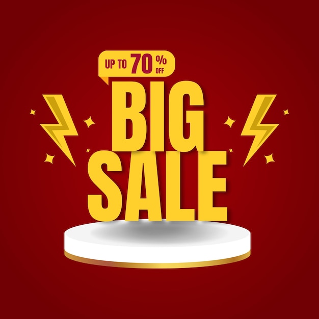 Free vector red yellow modern simple big sale promotion