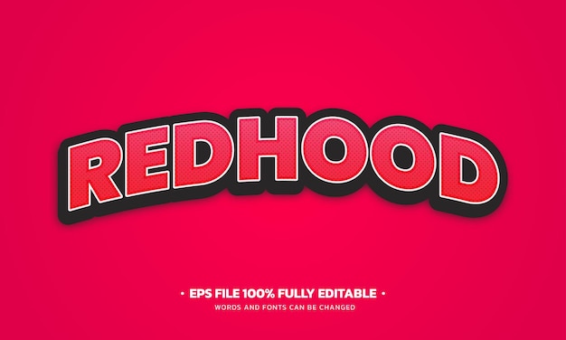 Free vector Redhood text effect editable