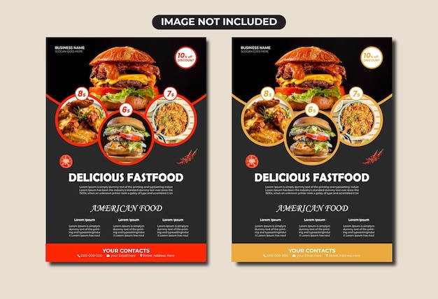 free vector restaurant flyer template with photp