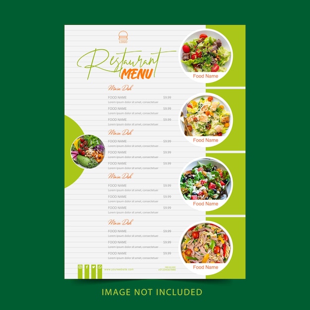 Vector free vector restaurant menu poster with food print template