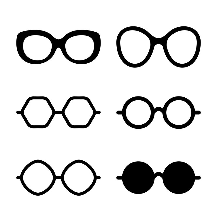 Vector free vector retro collection of various eyeglasses