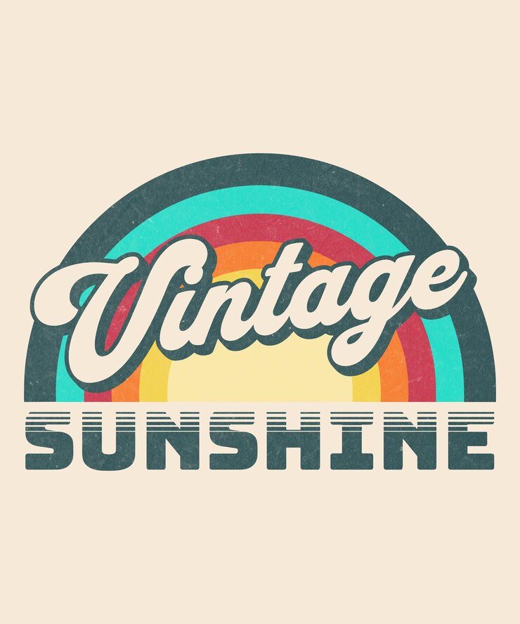 Vector free vector retro vintage sunshine summer tshirt illustration design
