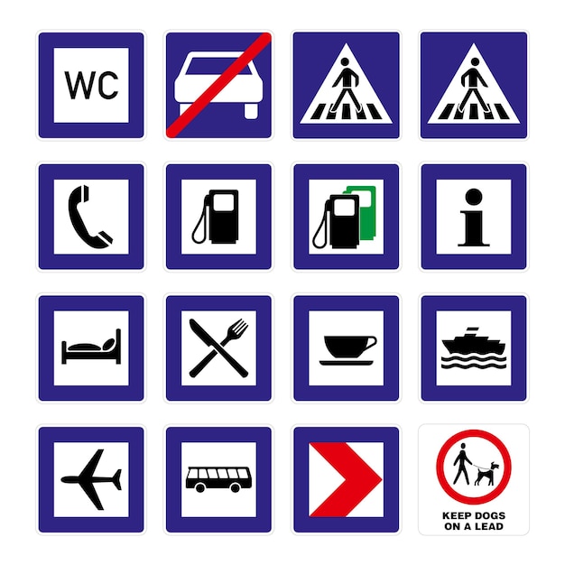 Free vector road signs icon collection