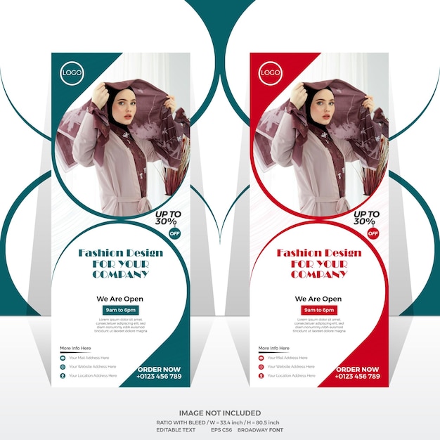 Free vector roll up display standee for fashion business purpose