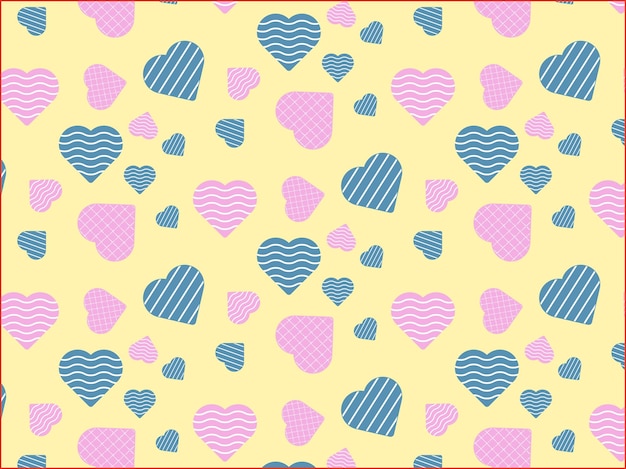 Free vector romantic pattern with different types of hearts