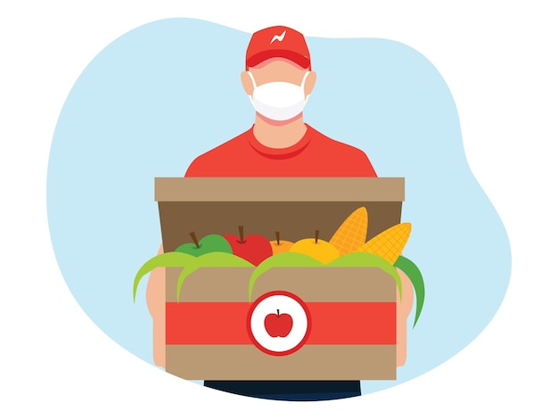 Vector free vector safe grocery delivery