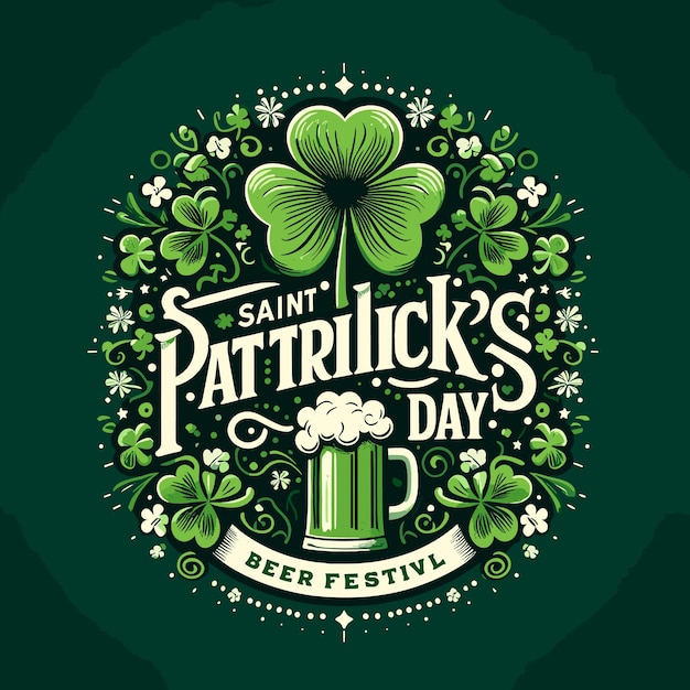 Vector free vector saint patricks day design with clover leaf on green background