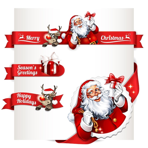 Vector free vector santa claus christmas social media banner post template 2023