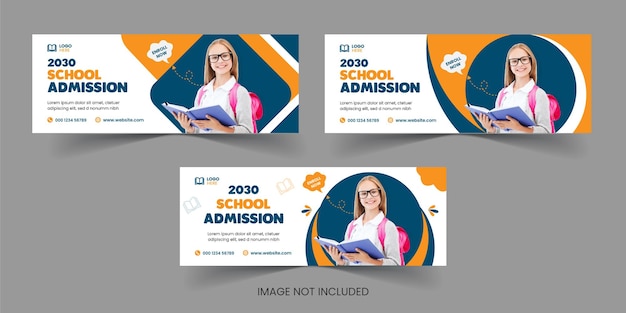 Vector free vector school admission facebook cover template and back to school education web banner design