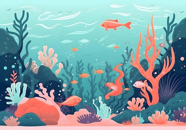 Free vector under the sea background for video conferencing