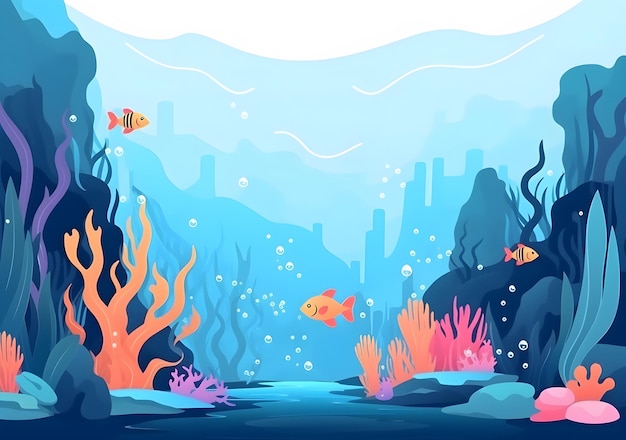 Vector free vector under the sea background for video conferencing