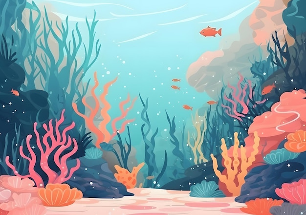 Vector free vector under the sea background for video conferencing