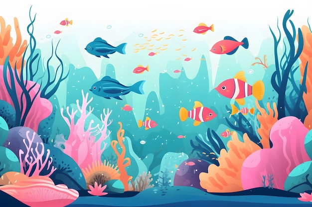 Free vector under the sea background for video conferencing