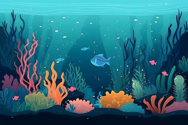 Free vector under the sea background for video conferencing