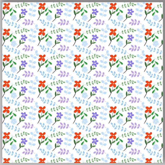 Vector free vector seamless floral colorful leaf and flower pattern background