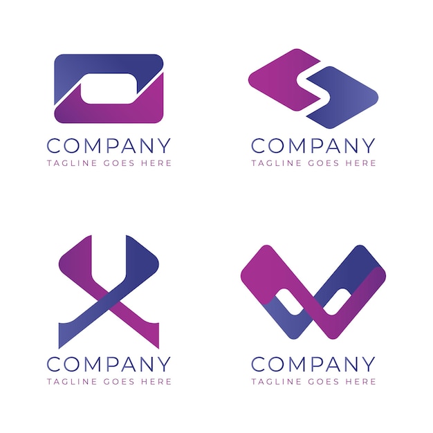 Free vector set of golden gradient company logo templates