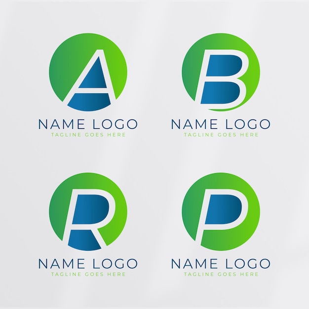 Free vector set of gradient logo templates